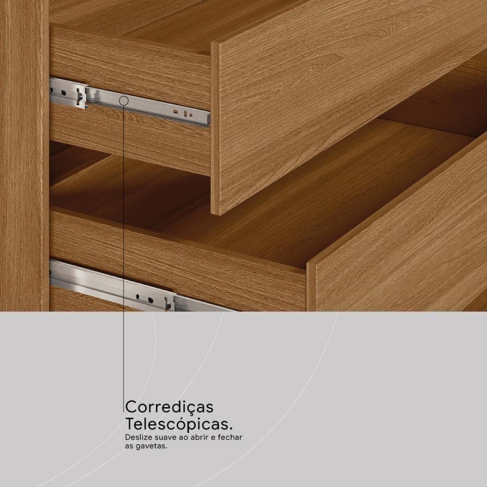 Guarda Roupa Casal 4 Portas Com Espelho E 4 Gavetas Estônia Prime Tx Amêndola-nude - 6