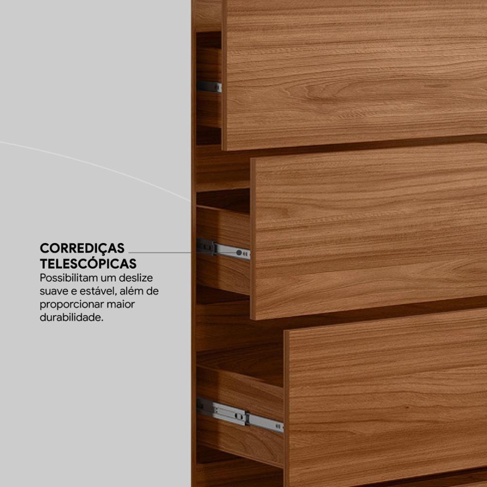 Guarda Roupa Casal 6 Portas Com Ripado E Com Espelho 6 Gavetas Equador Prime Tx Nogueira-nude - 6