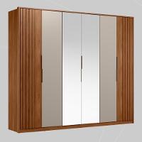 Guarda Roupa Casal 6 Portas Com Ripado E Com Espelho 6 Gavetas Equador Prime Tx Nogueira-nude - 10