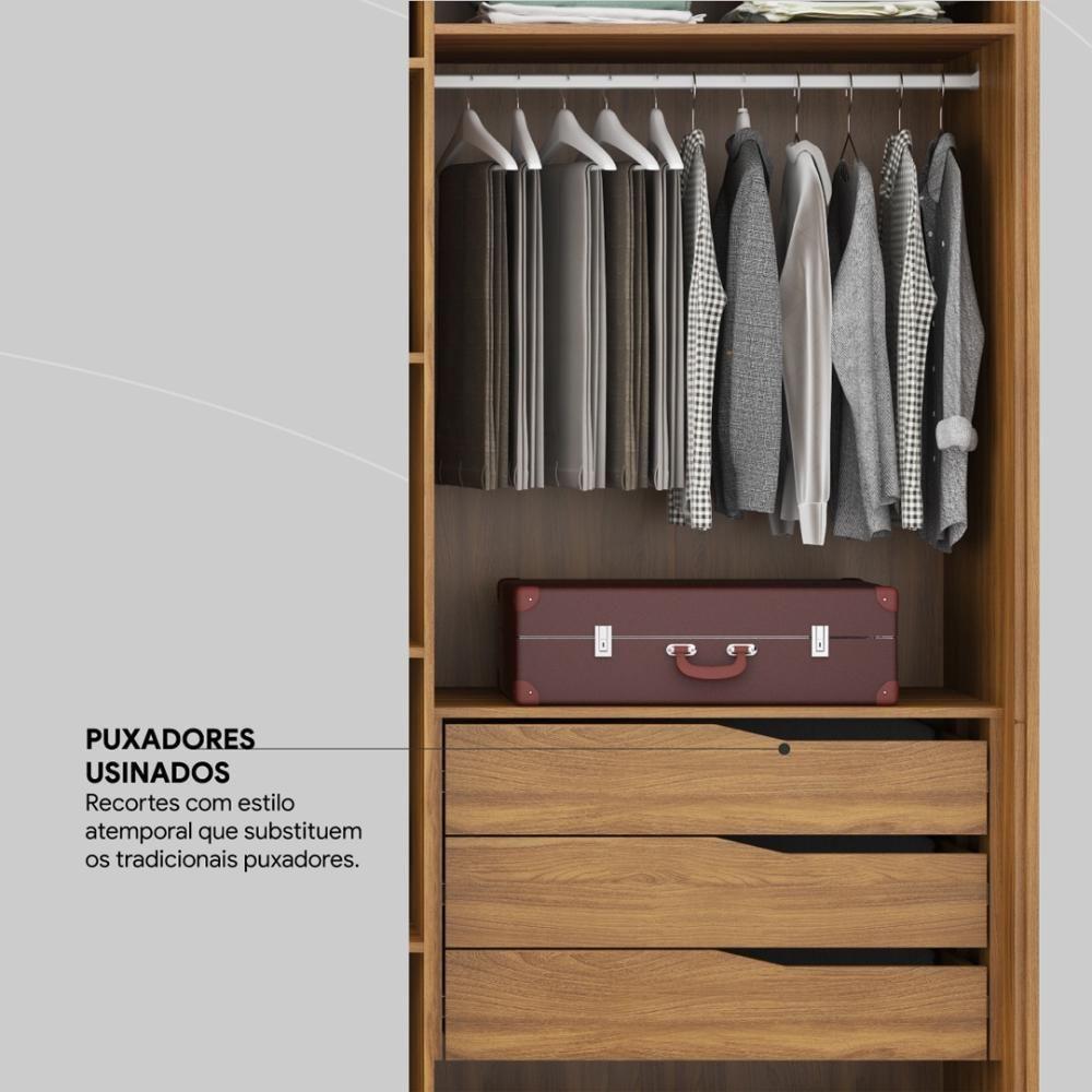 Guarda Roupa Casal 6 Portas Com Espelho E 6 Gavetas Equador Amêndola-grafito - 9