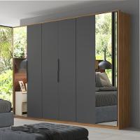 Guarda Roupa Casal 6 Portas Com Espelho E 6 Gavetas Equador Amêndola-grafito - 1