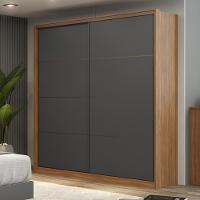 Guarda Roupa Casal 2 Portas E 3 Gavetas Líbano - Amêndola-grafito Amêndola-grafito - 1