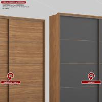 Guarda Roupa Casal 2 Portas E 3 Gavetas Líbano - Amêndola-grafito Amêndola-grafito - 3