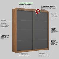 Guarda Roupa Casal 2 Portas E 3 Gavetas Líbano - Amêndola-grafito Amêndola-grafito - 5