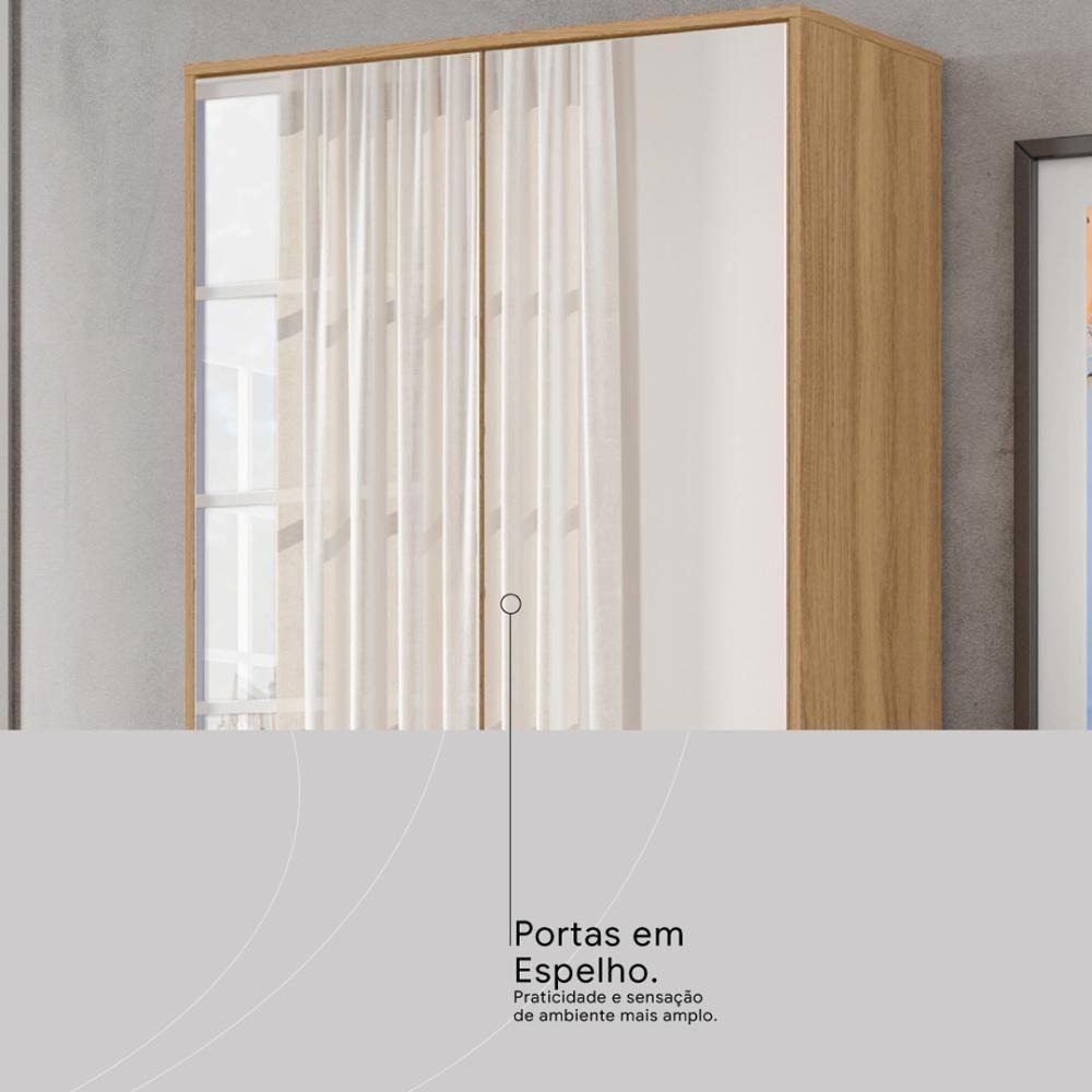 Armário Multiuso Sapateira 2 Portas Com Espelho E 1 Gaveta Austin Amêndola Touch - 7