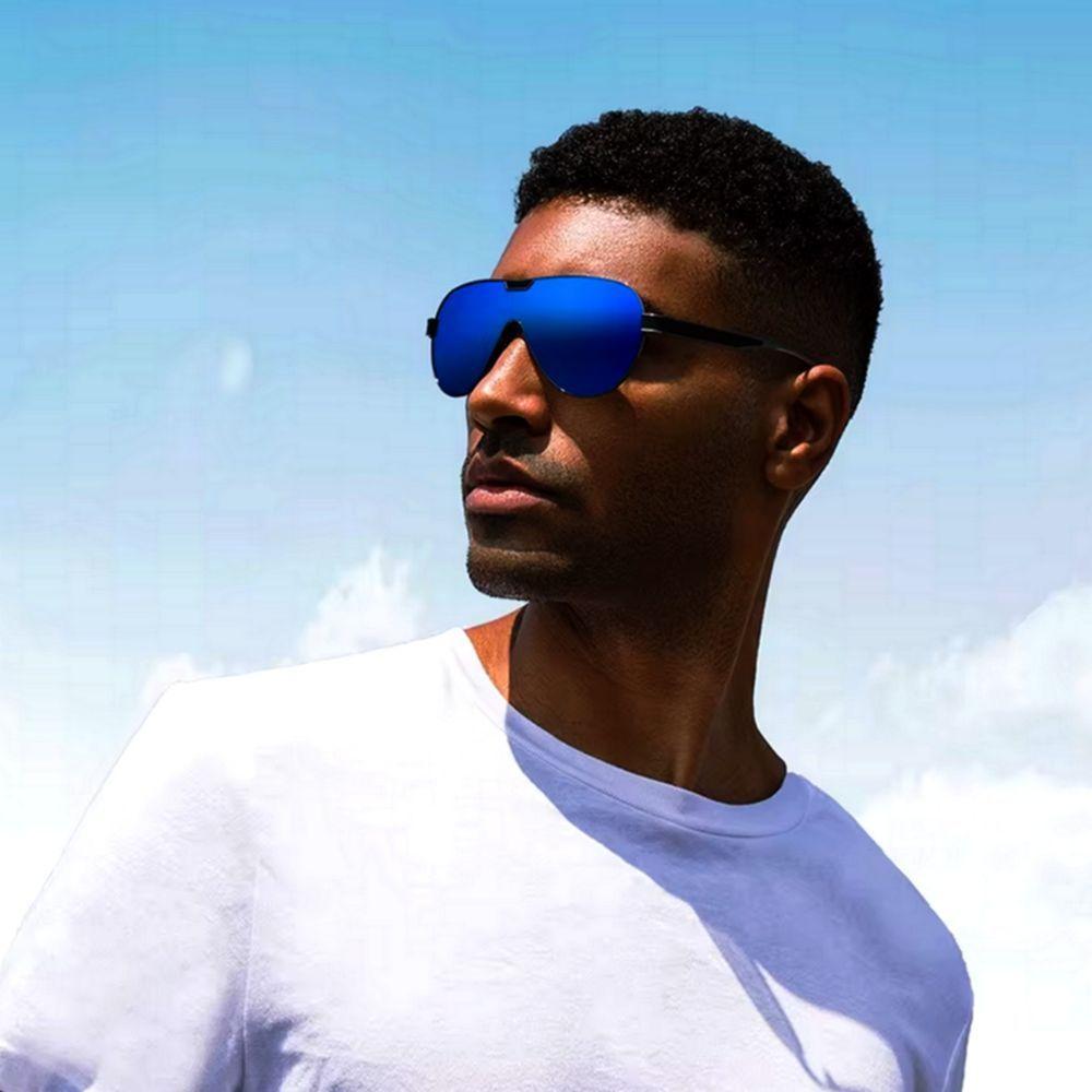 Óculos De Sol Masculino Com Lentes Polarizadas Design Esportivo Azul - 4