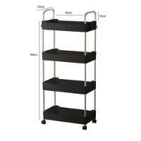 Prateleira Multiuso 4 Andares Com Rodinha Preta - 3