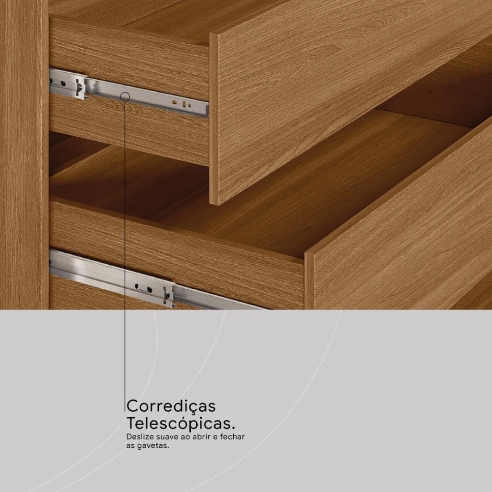 Guarda Roupa Casal 4 Portas E 4 Gavetas Florida - Amêndola Touch-off White Amêndola Touch-off White - 3