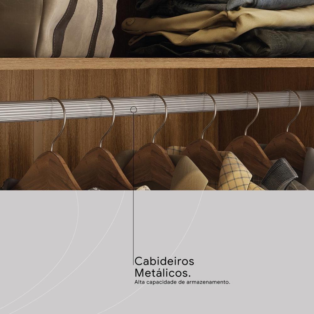 Guarda Roupa Casal 4 Portas E 4 Gavetas Florida - Amêndola Touch-off White Amêndola Touch-off White - 4