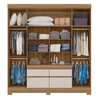 Guarda Roupa Casal 4 Portas E 4 Gavetas Florida - Amêndola Touch-off White Amêndola Touch-off White - 7