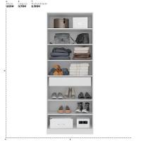 Armário Multiuso Sapateira 2 Portas Com Espelho E 1 Gaveta Austin Branco - 2