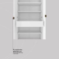 Armário Multiuso Sapateira 2 Portas Com Espelho E 1 Gaveta Austin Branco - 6