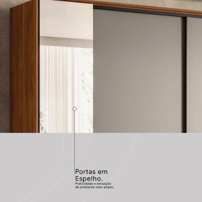 Guarda Roupa Casal Estônia 4 Portas de Correr 4 Gavetas Amêndola-Nude