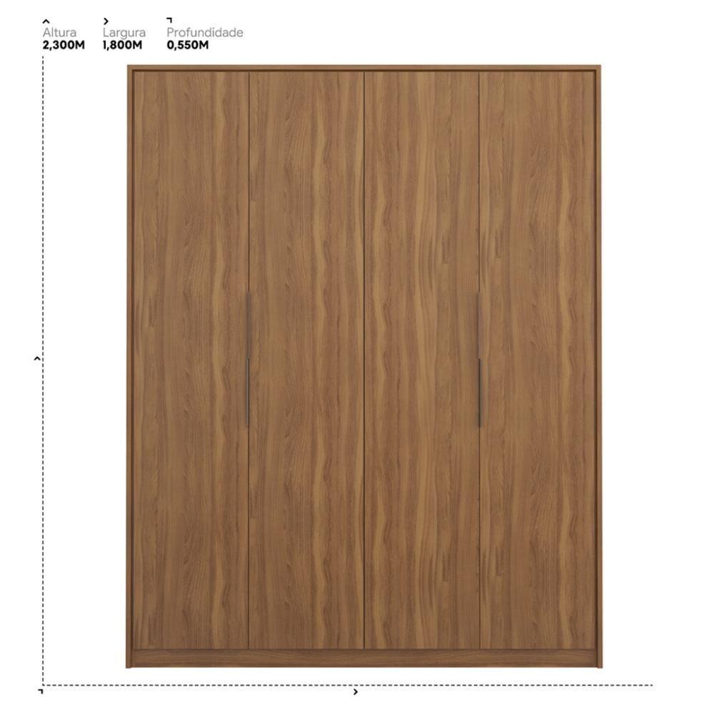 Guarda Roupa Casal 4 Portas E 3 Gavetas Grécia - Amêndola Touch Amêndola Touch - 2