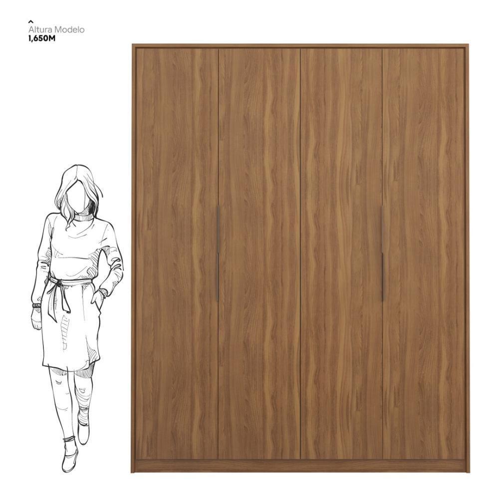 Guarda Roupa Casal 4 Portas E 3 Gavetas Grécia - Amêndola Touch Amêndola Touch - 4