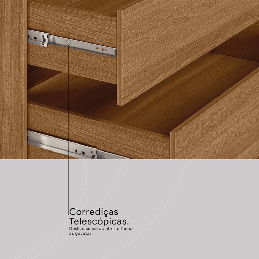 Guarda Roupa Casal 4 Portas E 3 Gavetas Grécia - Amêndola Touch Amêndola Touch - 6