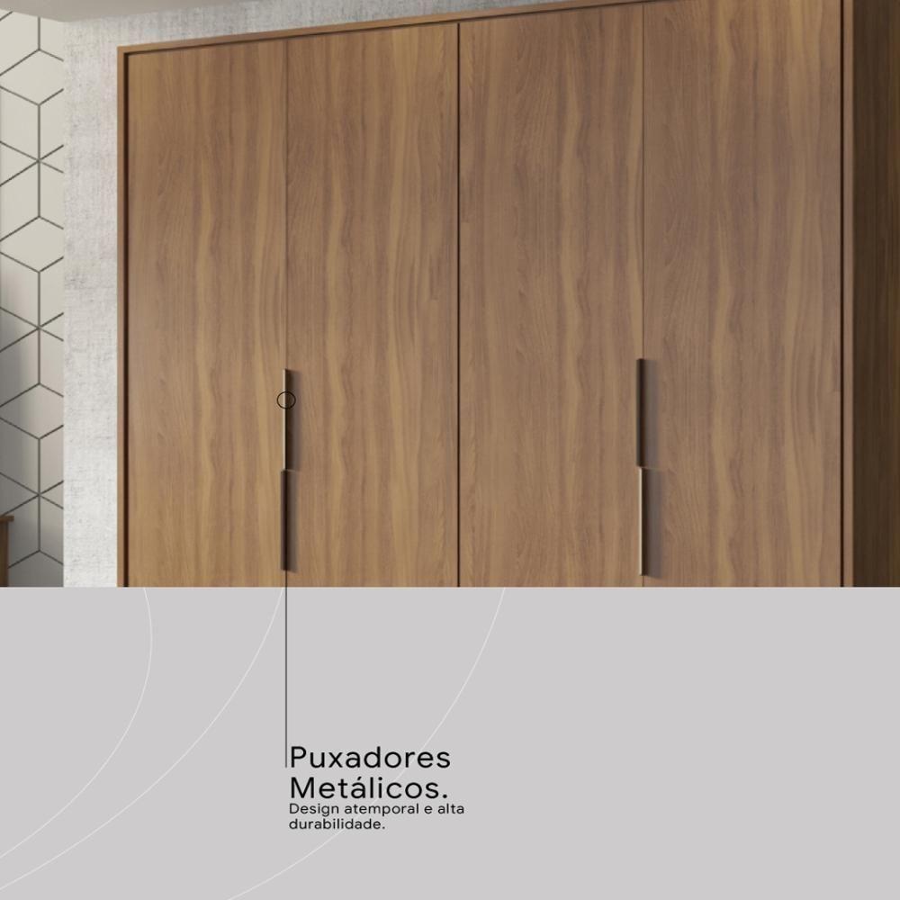 Guarda Roupa Casal 4 Portas E 3 Gavetas Grécia - Amêndola Touch Amêndola Touch - 8