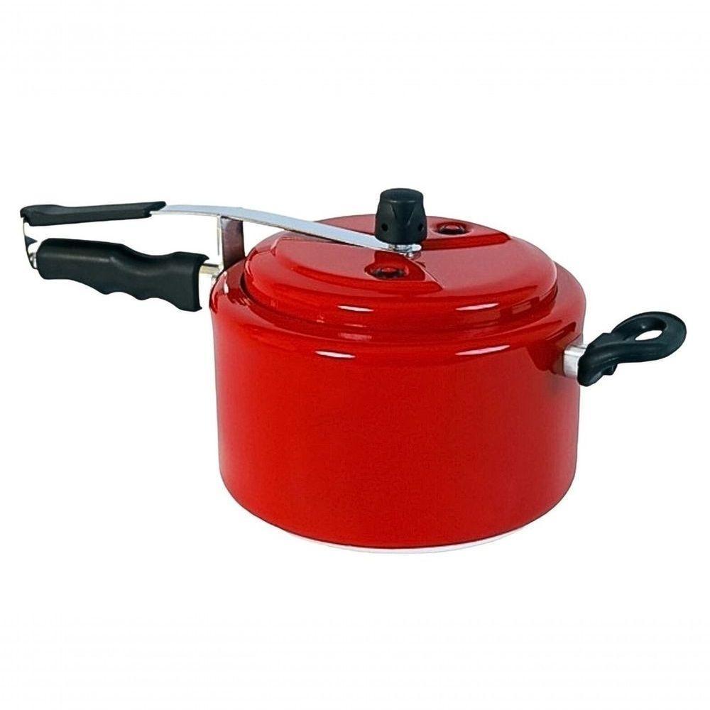Panela De Pressão Teflon Antiaderente 5 Litros Vermelha Brilhante - 1