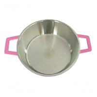 Jogo Panelas De Alumínio Batido Rosa Tampa De Vidro Extang - 3