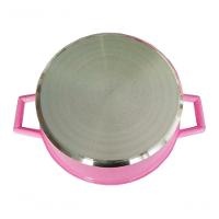 Jogo Panelas De Alumínio Batido Rosa Tampa De Vidro Extang - 4