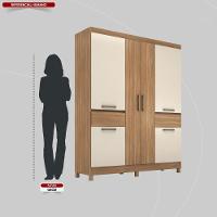 Guarda Roupa Casal 6 Portas E 2 Gavetas Illinois - Amêndola Touch-off White Amêndola Touch-off White