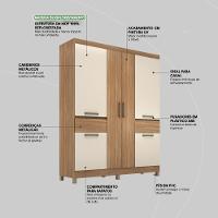 Guarda Roupa Casal 6 Portas E 2 Gavetas Illinois - Amêndola Touch-off White Amêndola Touch-off White - 5