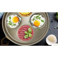 Frigideira 26 Cm 4 Ovos Hambúrguer Tampa De Vidro E Espátula Antiaderente - 3