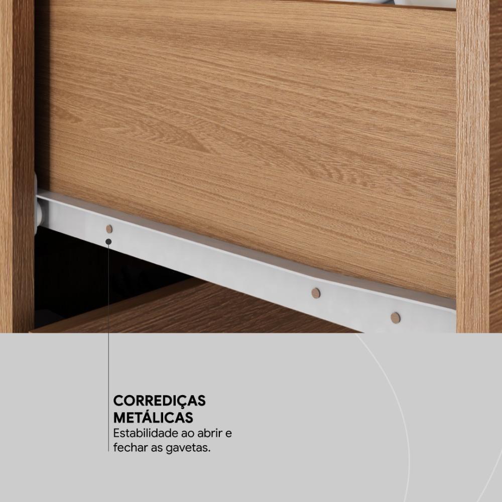 Guarda Roupa Casal 6 Portas Com Espelho E 4 Gavetas Ubatuba Amêndola Touch - 6