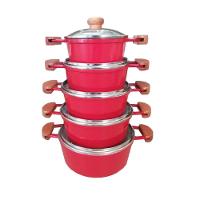 Jogo De 5 Panelas Alumínio Batido Fundido Vermelho Extang - 1