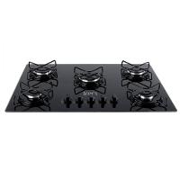 Cooktop Vidro A Gás 5 Bocas 75x52cm Bivolt Preto Tron Preto Bivolt - 1