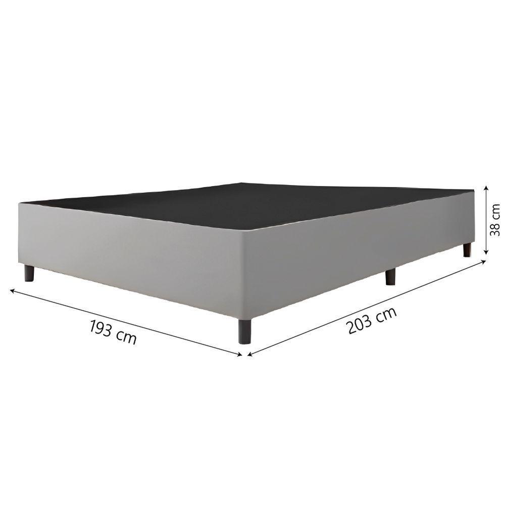 Cama Box Base Casal King 1,93m Suede Marsala Cinza - 2