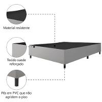 Cama Box Base Casal King 1,93m Suede Marsala Cinza - 3