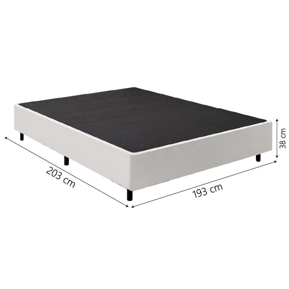 Cama Box Base Casal King 1,93m Suede Marsala Branco - 2
