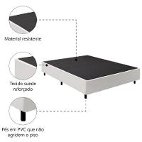Cama Box Base Casal King 1,93m Suede Marsala Branco - 3