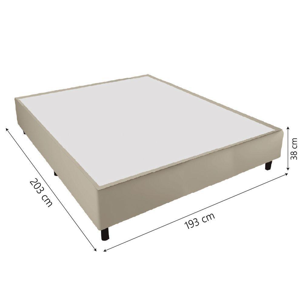Cama Box Base Casal King 1,93m Suede Marsala Bege - 2
