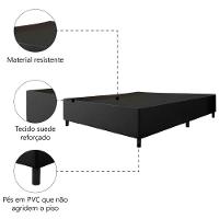 Cama Box Base Casal Queen 1,58m Suede Marsala Preto - 3