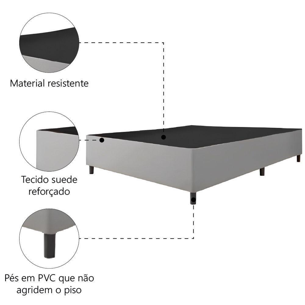 Cama Box Base Casal Queen 1,58m Suede Marsala Bege - 3