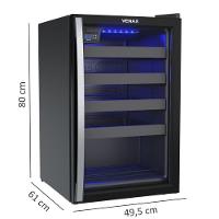 Adega Climatizada Venax Piubella 100 82L 24 Garrafas Preto - 110V - 3