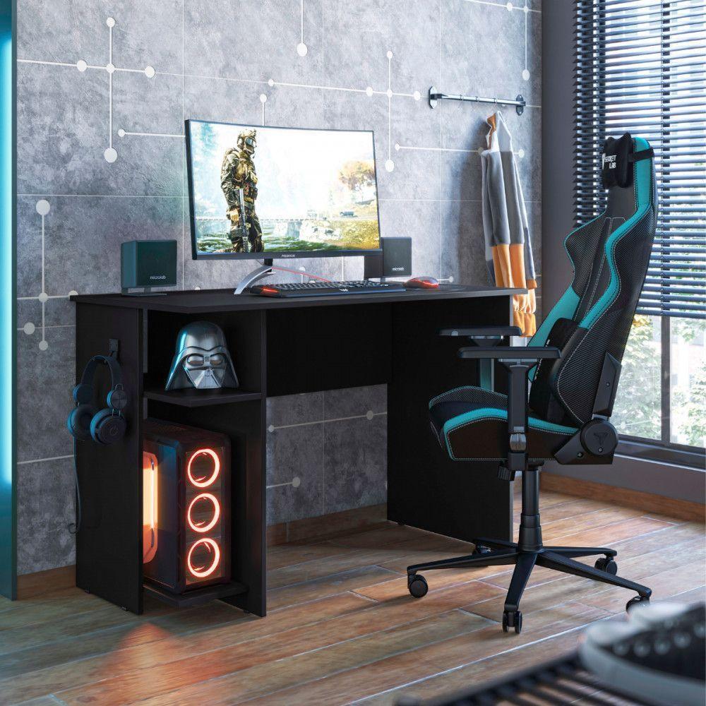 Escrivaninha Para Escritório Ou Gamer Preto Fosco Qmovi - 1