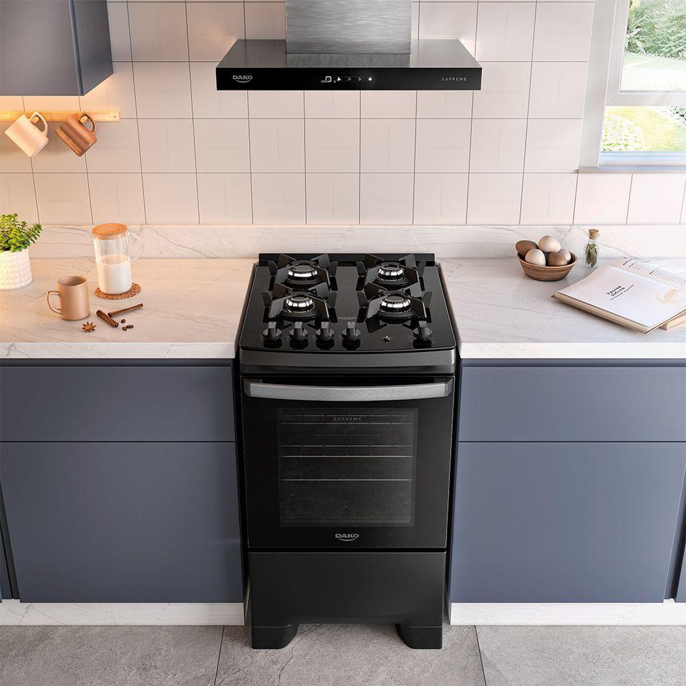 Fogão Dako Supreme Glass 4 Bocas a Gás Acendimento Automático Preto Bivolt - 5