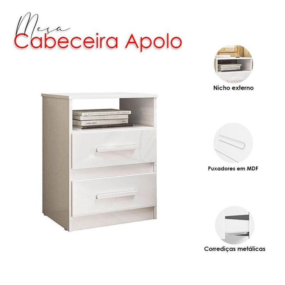 Mesa De Cabeceira Infantil Apolo Branco Flex - Moval - 3