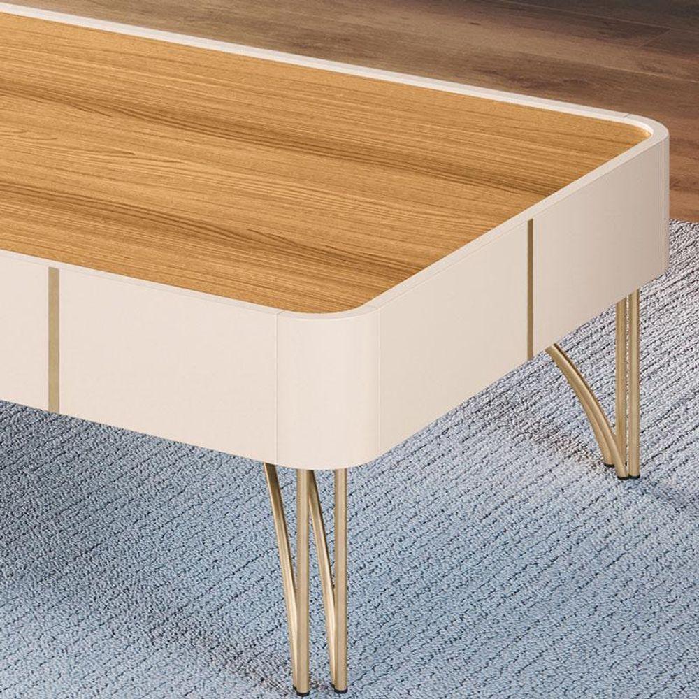 Mesa De Centro Cadenza Off White Cinamomo - Hb Móveis - 3