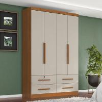 Guarda Roupa Solteiro Maximu 4 Portas Cinamomo Areia Zanzini Cinamomo/areia - 2