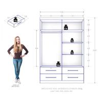 Guarda Roupa Solteiro Maximu 4 Portas Cinamomo Areia Zanzini Cinamomo/areia - 4