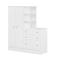 Guarda Roupa Infantil Doce Sonho 2 Portas 3 Gavetas Branco - 1