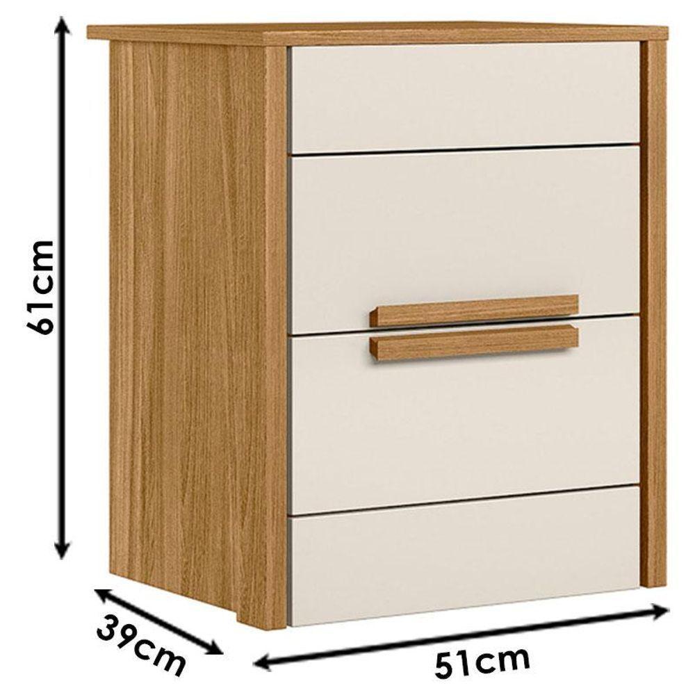 Mesa De Cabeceira Dhara Freijó Off White - Moval - 2