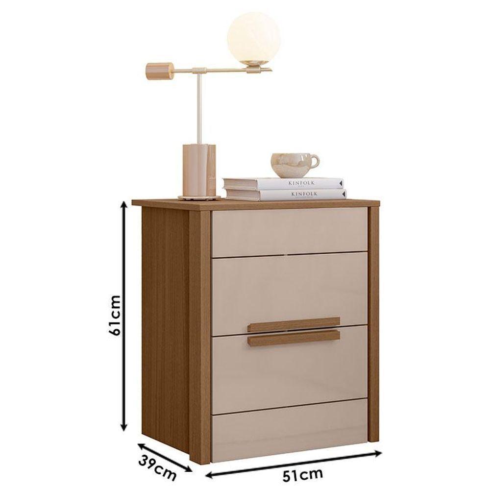 Mesa De Cabeceira Ambiente Dhara Carvalho Fendi - Moval - 2