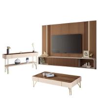 Home Suspenso Empire E Aparador Vivant E Mesa De Centro Cadenza Castanho Off White - Hb Móveis - 1