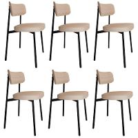Cadeira De Jantar Estofada Kit 6 Ella M25 Linho Areia - Mpozenato - 1