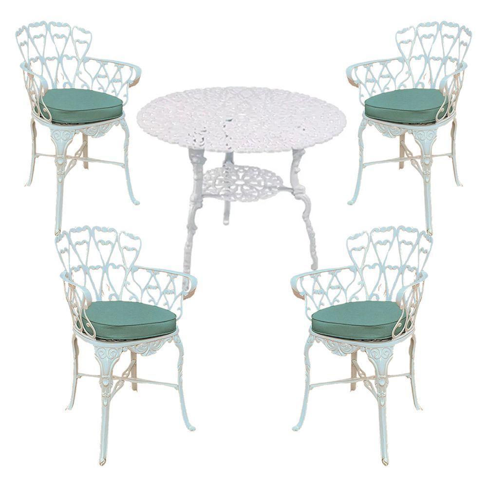 4 Cadeiras Viena Alumínio Mesa área Externa Jardim Varanda Verde - 1